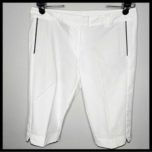 Adidas Climalit White Black Trim Women’s Bermuda Shorts Size 10